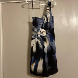 Tahari one shoulder pleated dress.